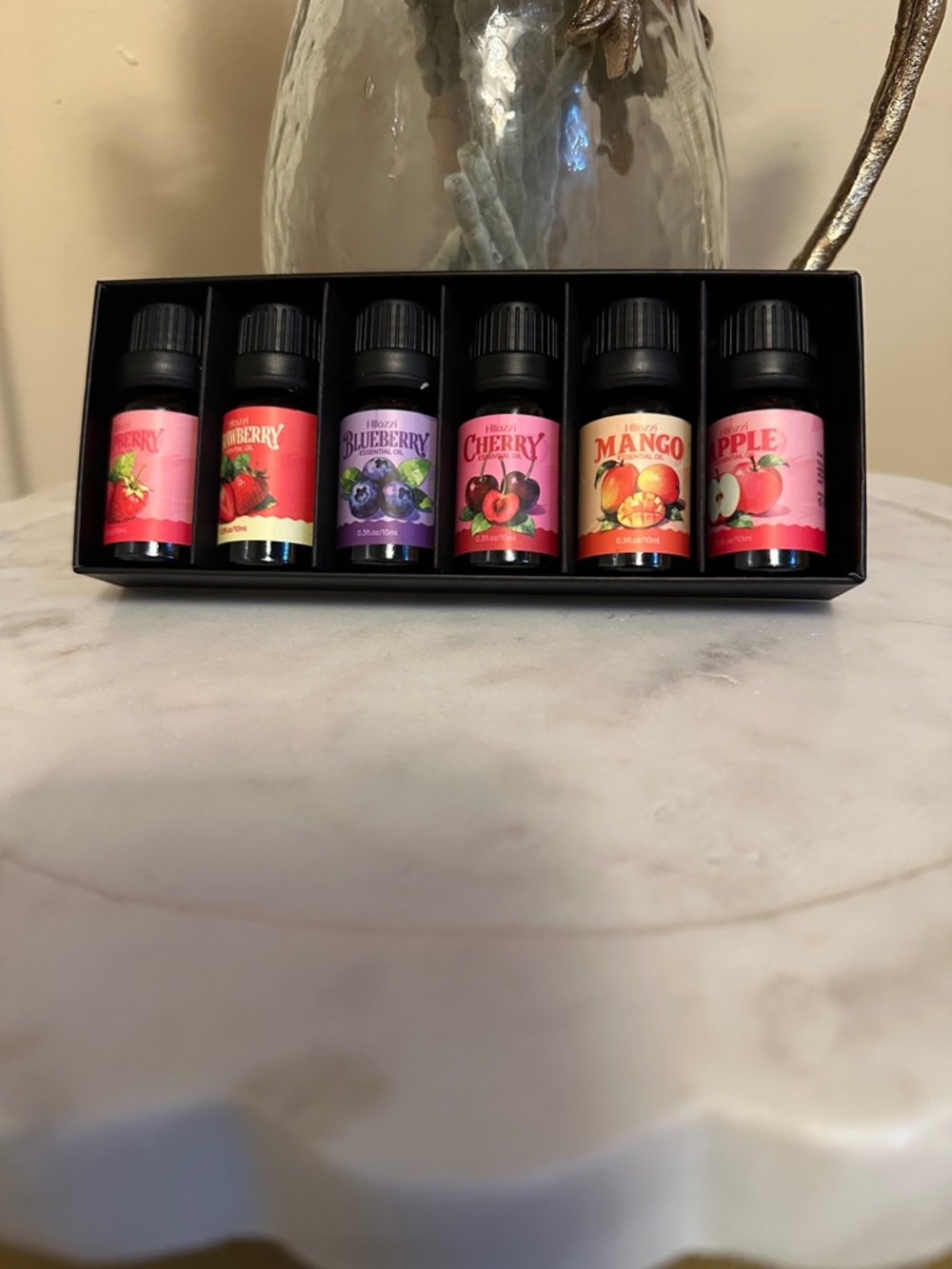 Assorted Fruit Scented Oil Set - Pink and Red Labels